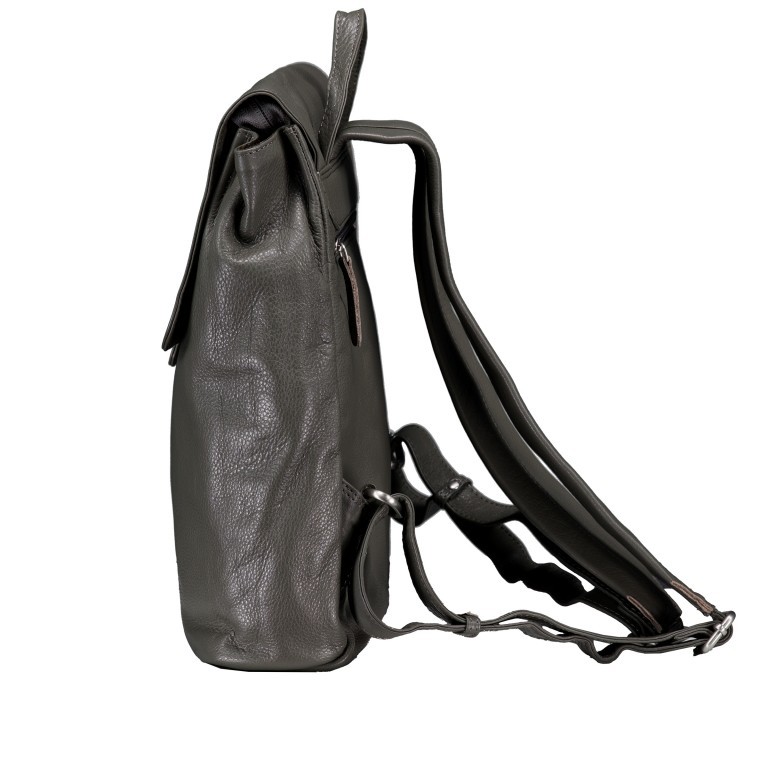 Rucksack Nappa Dunkelgrau, Farbe: grau, Marke: Hausfelder Manufaktur, EAN: 4065646022522, Abmessungen in cm: 24.5x31x9.5, Bild 3 von 6