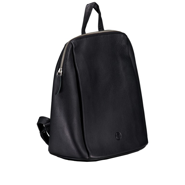 Rucksack Nappa Schwarz, Farbe: schwarz, Marke: Hausfelder Manufaktur, EAN: 4065646022539, Abmessungen in cm: 27x31x14, Bild 2 von 6