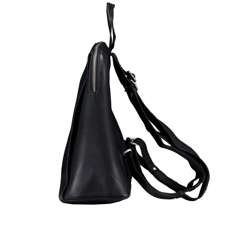 Rucksack Nappa Schwarz, Farbe: schwarz, Marke: Hausfelder Manufaktur, EAN: 4065646022539, Abmessungen in cm: 27x31x14, Bild 3 von 6
