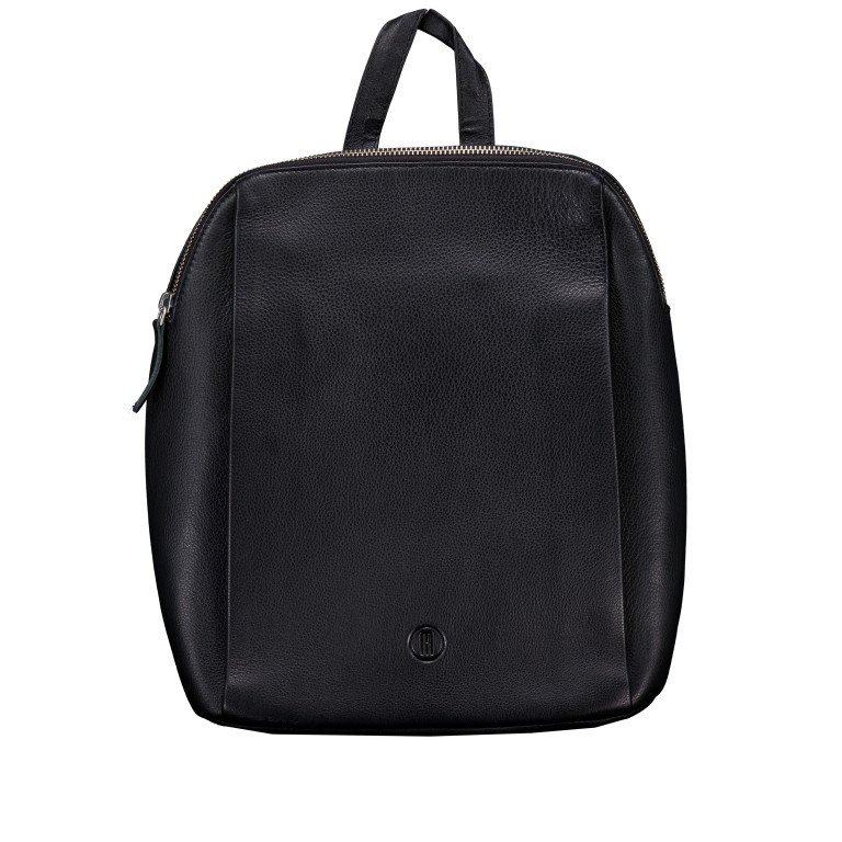 Rucksack Nappa Schwarz, Farbe: schwarz, Marke: Hausfelder Manufaktur, EAN: 4065646022539, Abmessungen in cm: 27x31x14, Bild 1 von 6