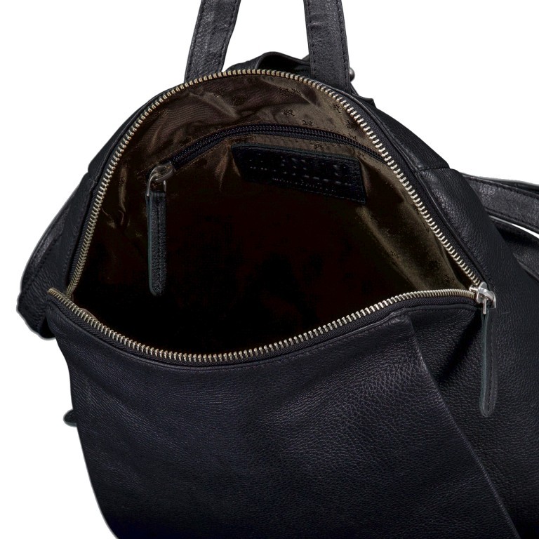 Rucksack Nappa Schwarz, Farbe: schwarz, Marke: Hausfelder Manufaktur, EAN: 4065646022539, Abmessungen in cm: 27x31x14, Bild 6 von 6