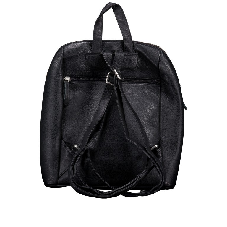 Rucksack Nappa Schwarz, Farbe: schwarz, Marke: Hausfelder Manufaktur, EAN: 4065646022539, Abmessungen in cm: 27x31x14, Bild 4 von 6