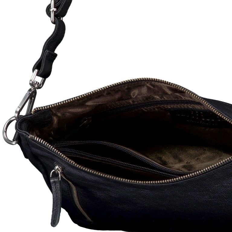 Beuteltasche Nappa Schwarz, Farbe: schwarz, Marke: Hausfelder Manufaktur, EAN: 4065646020733, Abmessungen in cm: 32.5x24.5x10, Bild 6 von 6