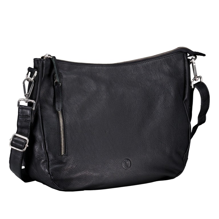 Beuteltasche Nappa Schwarz, Farbe: schwarz, Marke: Hausfelder Manufaktur, EAN: 4065646020733, Abmessungen in cm: 32.5x24.5x10, Bild 2 von 6