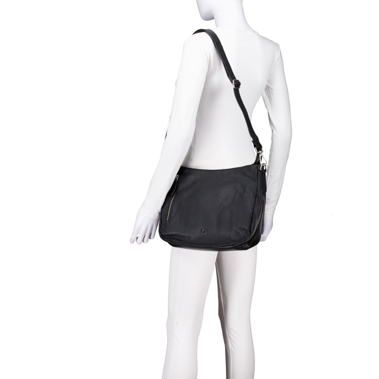 Beuteltasche Nappa Schwarz, Farbe: schwarz, Marke: Hausfelder Manufaktur, EAN: 4065646020733, Abmessungen in cm: 32.5x24.5x10, Bild 4 von 6