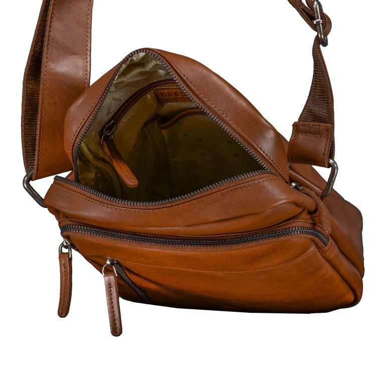 Umhängetasche Oil pull up Cognac, Farbe: cognac, Marke: Hausfelder Manufaktur, EAN: 4065646020801, Abmessungen in cm: 21x24.5x8, Bild 6 von 6