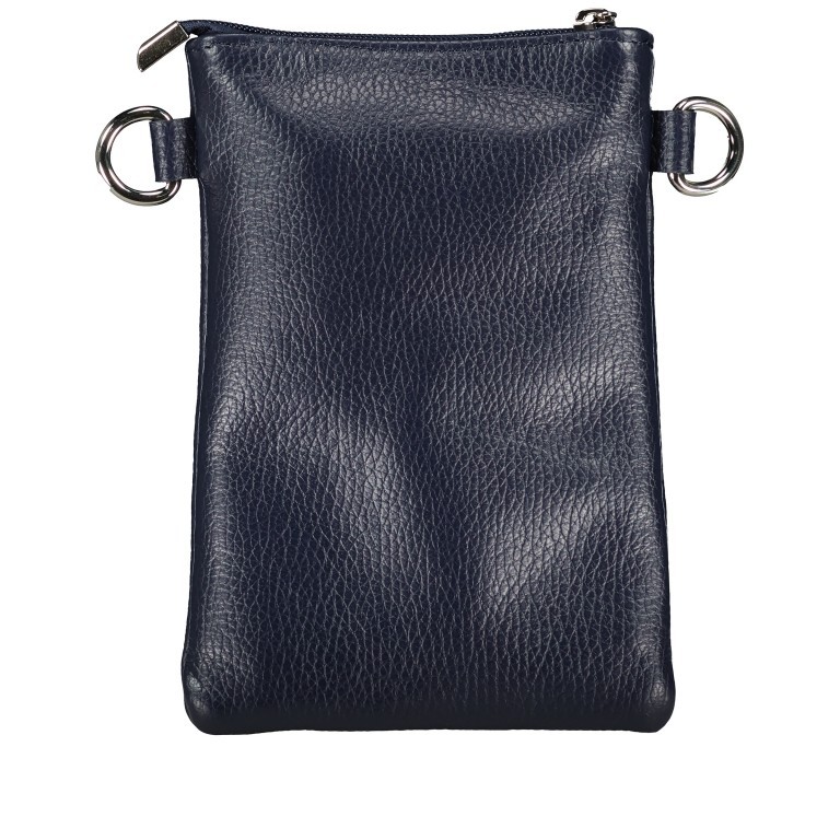 Umhängetasche / Handytasche mit Silberfittings Dunkelblau, Farbe: blau/petrol, Marke: Hausfelder Manufaktur, EAN: 4065646022263, Abmessungen in cm: 14.5x21x1.7, Bild 3 von 6