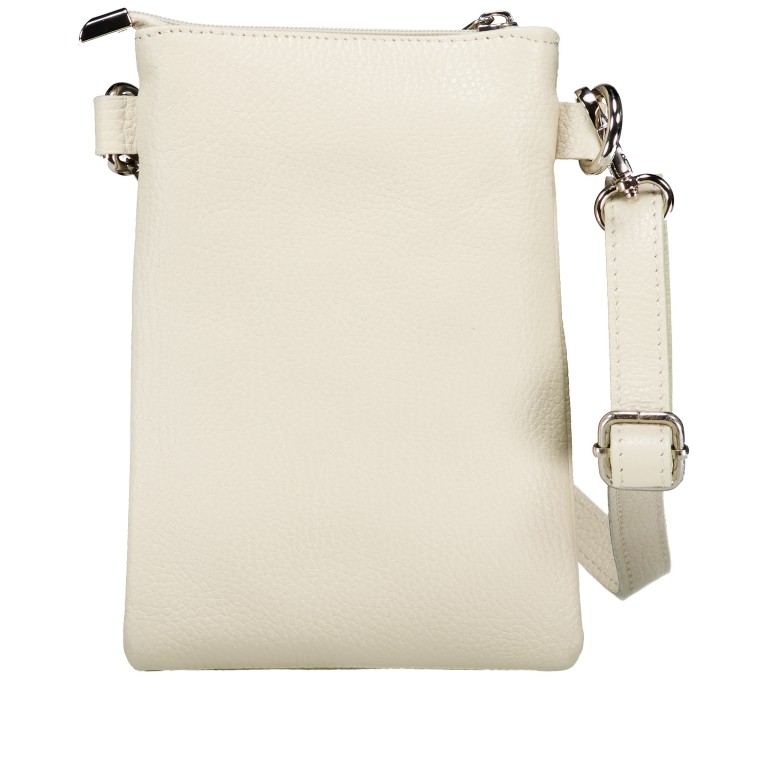 Umhängetasche / Handytasche mit Silberfittings Beige, Farbe: beige, Marke: Hausfelder Manufaktur, EAN: 4065646022294, Abmessungen in cm: 14.5x21x1.7, Bild 3 von 6