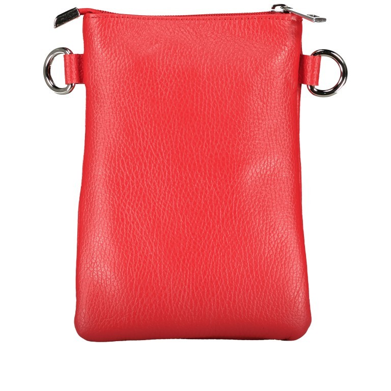 Umhängetasche / Handytasche mit Silberfittings Rot, Farbe: rot/weinrot, Marke: Hausfelder Manufaktur, EAN: 4065646022324, Abmessungen in cm: 14.5x21x1.7, Bild 3 von 6