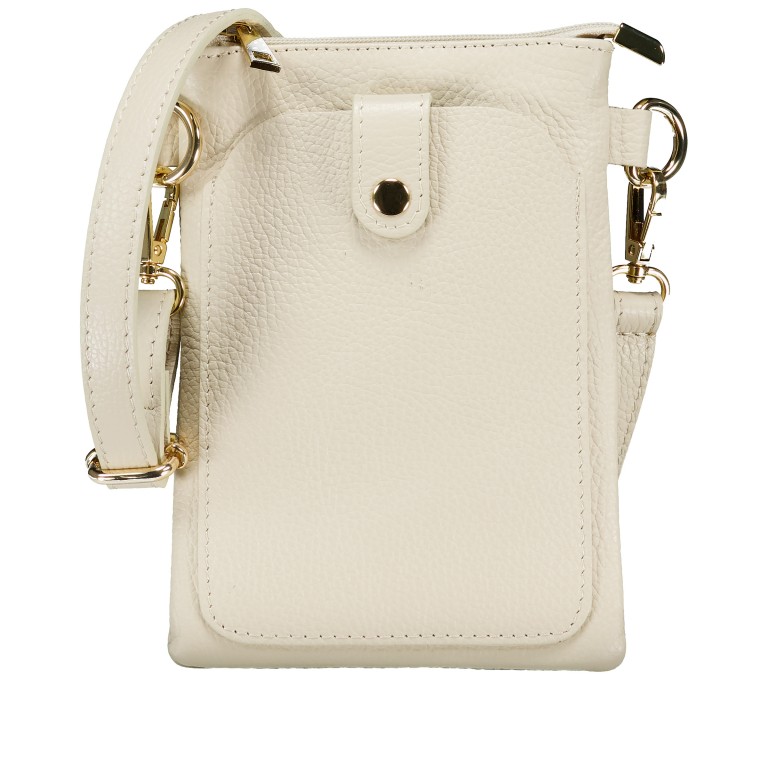 Umhängetasche / Handytasche mit Goldfittings Beige, Farbe: beige, Marke: Hausfelder Manufaktur, EAN: 4065646022331, Abmessungen in cm: 14.5x21x1.7, Bild 1 von 6