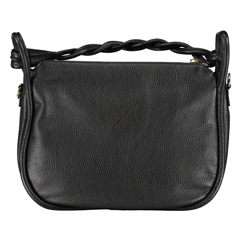 Beuteltasche mit Goldfittings Schwarz, Farbe: schwarz, Marke: Hausfelder Manufaktur, EAN: 4065646022355, Abmessungen in cm: 32.5x24.5x10.2, Bild 3 von 8