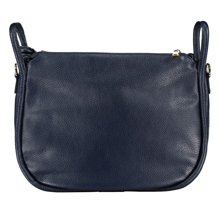 Beuteltasche mit Goldfittings Dunkelblau, Farbe: blau/petrol, Marke: Hausfelder Manufaktur, EAN: 4065646022362, Abmessungen in cm: 32.5x24.5x10.2, Bild 3 von 8