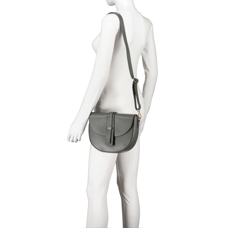 Satteltasche Dunkelgrau, Farbe: grau, Marke: Hausfelder Manufaktur, EAN: 4065646022461, Abmessungen in cm: 28x20x7.5, Bild 6 von 8