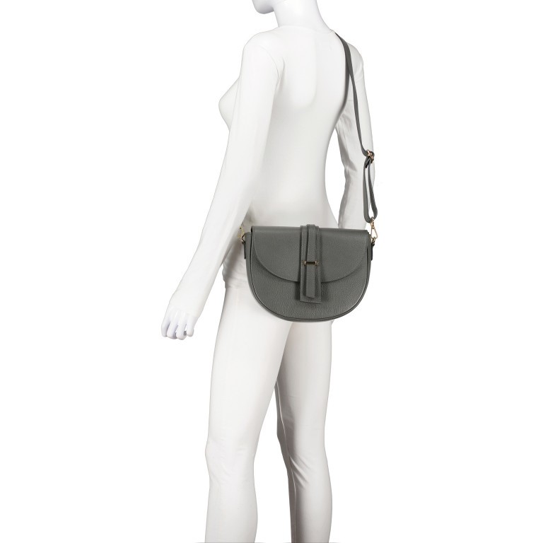 Satteltasche Dunkelgrau, Farbe: grau, Marke: Hausfelder Manufaktur, EAN: 4065646022461, Abmessungen in cm: 28x20x7.5, Bild 7 von 8