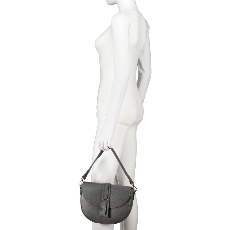 Satteltasche Dunkelgrau, Farbe: grau, Marke: Hausfelder Manufaktur, EAN: 4065646022461, Abmessungen in cm: 28x20x7.5, Bild 4 von 8