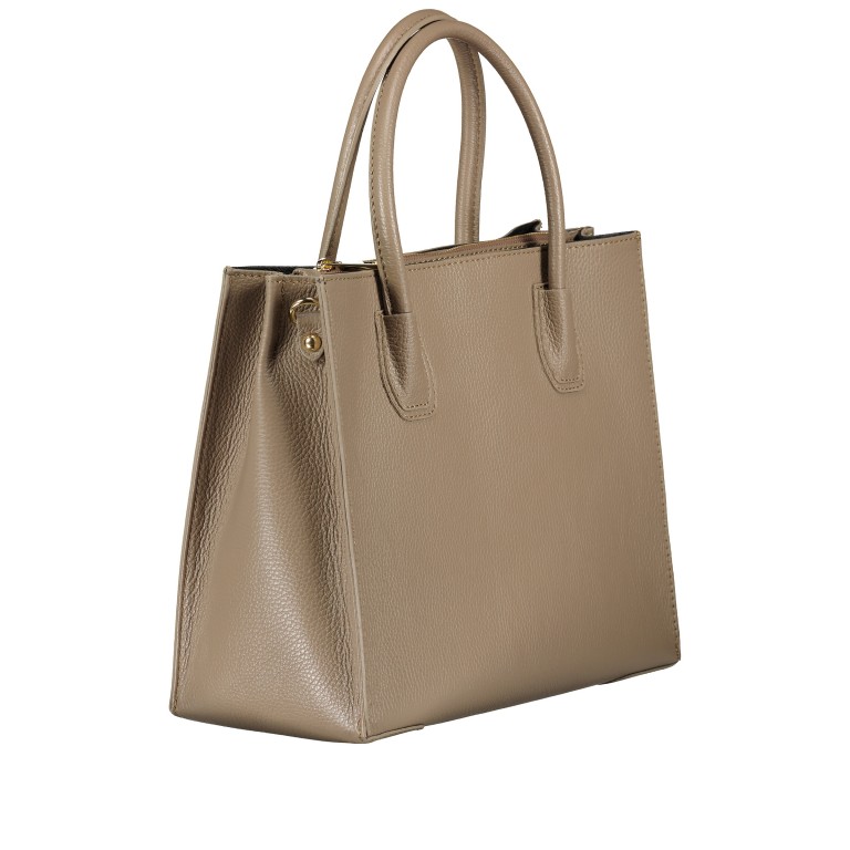 Handtasche mit Goldfittings Taupe, Farbe: taupe/khaki, Marke: Hausfelder Manufaktur, EAN: 4065646022515, Abmessungen in cm: 31.5x27x14, Bild 2 von 7