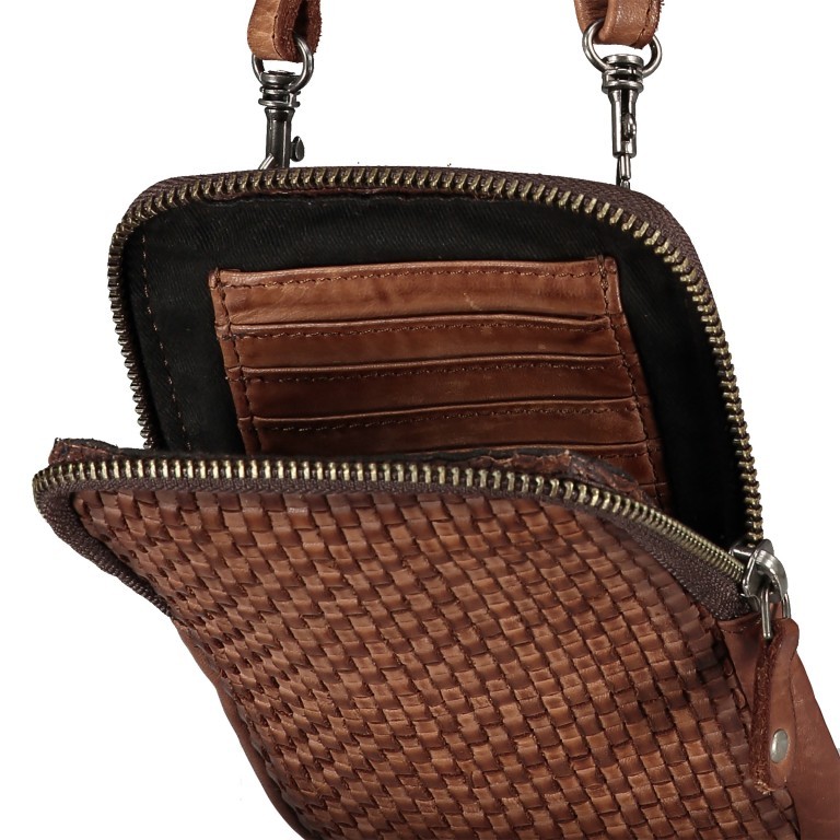 Handytasche Soft-Weaving Edith B3.2323 mit Schulterriemen Sweet Caramel, Farbe: cognac, Marke: Harbour 2nd, EAN: 4046478055605, Abmessungen in cm: 10x16.3x1.5, Bild 6 von 7