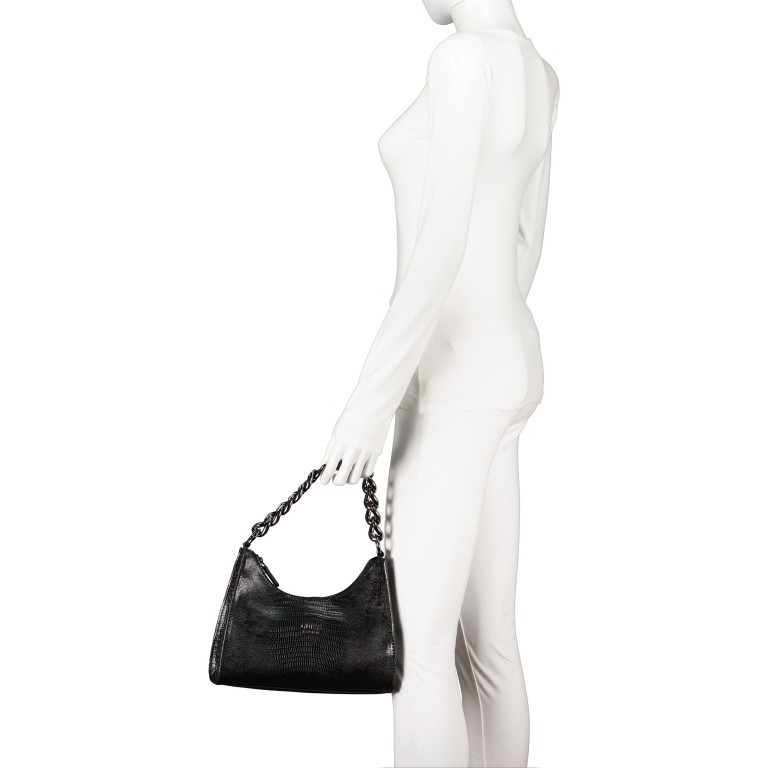 Umhängetasche Black Kroko, Farbe: schwarz, Marke: Guess, EAN: 0190231517467, Abmessungen in cm: 27x21x7, Bild 4 von 8