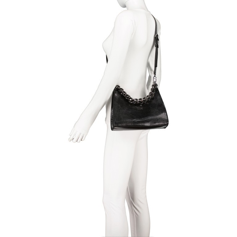 Umhängetasche Black Kroko, Farbe: schwarz, Marke: Guess, EAN: 0190231517467, Abmessungen in cm: 27x21x7, Bild 7 von 8
