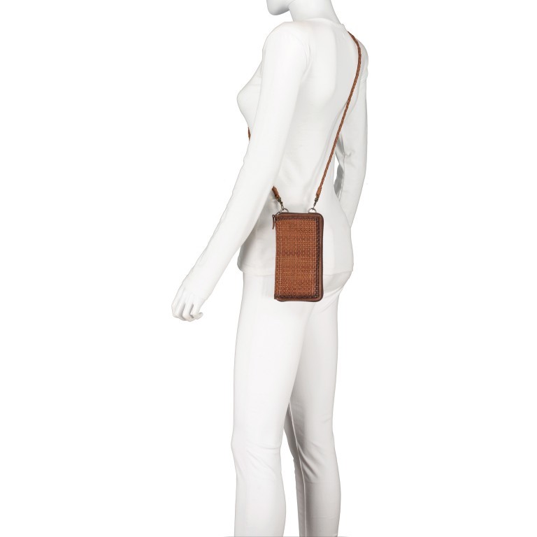 Geldbörse / Handytasche Soft-Weaving-2 Hanni SL.12739 mit Schulterriemen Chocolate Brown, Farbe: braun, Marke: Harbour 2nd, EAN: 4046478056121, Abmessungen in cm: 10x18.5x3.5, Bild 5 von 6