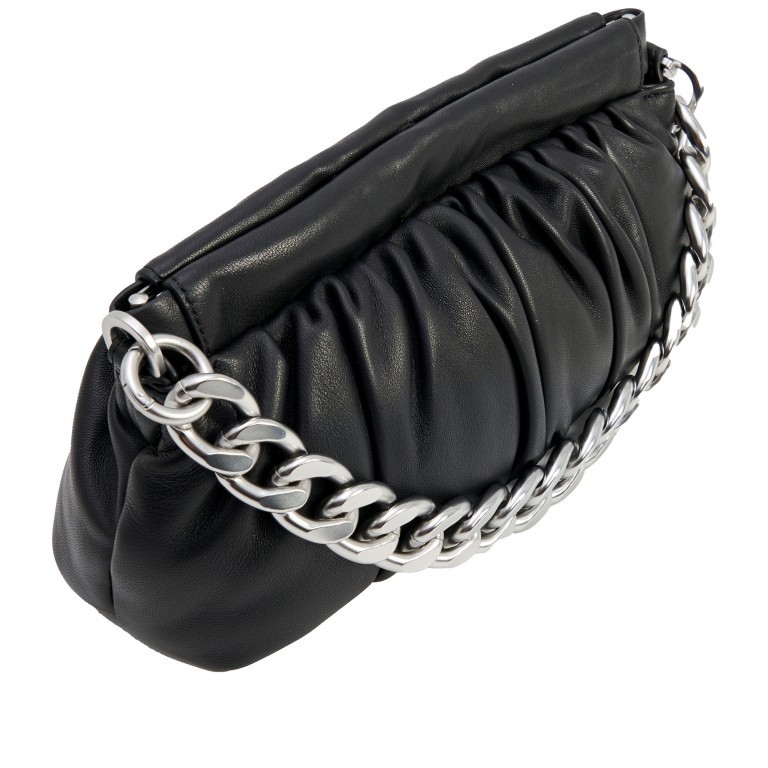 Umhängetasche / Clutch Soft Volume Ruby Silky Leather Black, Farbe: schwarz, Marke: Les Visionnaires, EAN: 4260711670046, Abmessungen in cm: 32x16x10, Bild 3 von 6