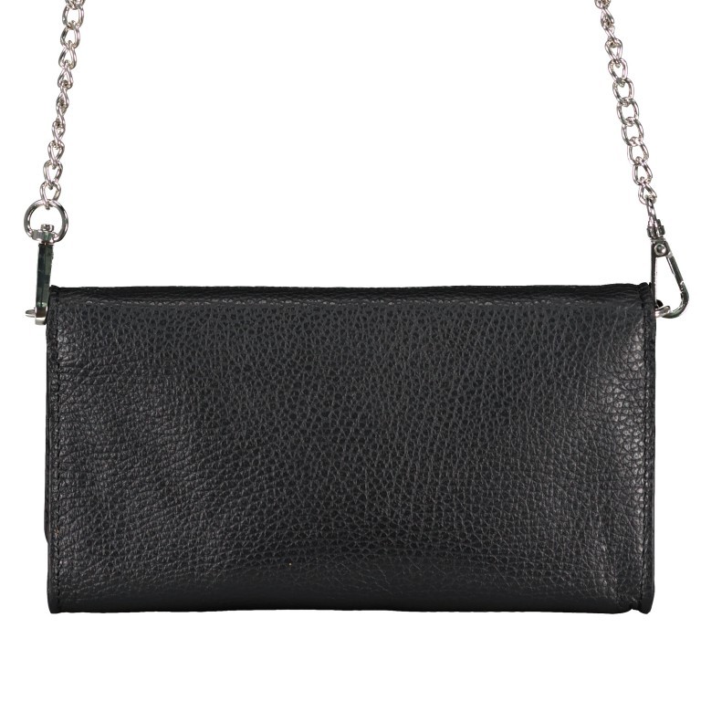 Clutch / Geldbörse mit Schulterkette Schwarz, Farbe: schwarz, Marke: Hausfelder Manufaktur, EAN: 4065646008700, Abmessungen in cm: 19x11x2, Bild 3 von 6