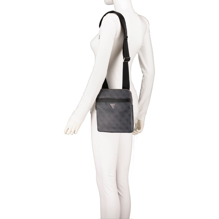 Umhängetasche Milano mit Tabletfach Dark Black, Farbe: schwarz, Marke: Guess, EAN: 7621701037640, Abmessungen in cm: 20x23x3, Bild 4 von 8