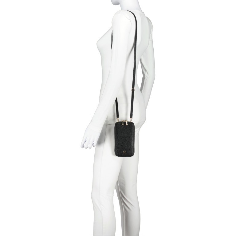 Handytasche Fashion Mobile Bag 163-180 Black Gold, Farbe: schwarz, Marke: AIGNER, EAN: 4055539453281, Abmessungen in cm: 9x17x2, Bild 3 von 6