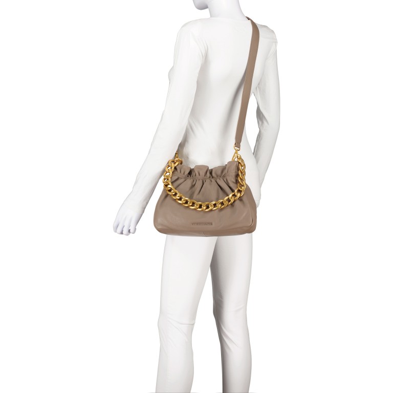 Umhängetasche Soft Volume Camille Silky Leather Taupe Brown, Farbe: taupe/khaki, Marke: Les Visionnaires, EAN: 4260711679810, Abmessungen in cm: 32x22x12, Bild 4 von 6