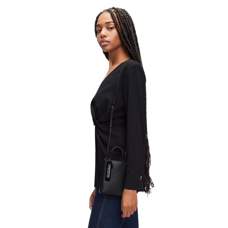Handtasche Paper Bag Tote XXS Carter Black, Farbe: schwarz, Marke: Liebeskind Berlin, EAN: 4099593008339, Abmessungen in cm: 11.5x16.5x4.5, Bild 3 von 5