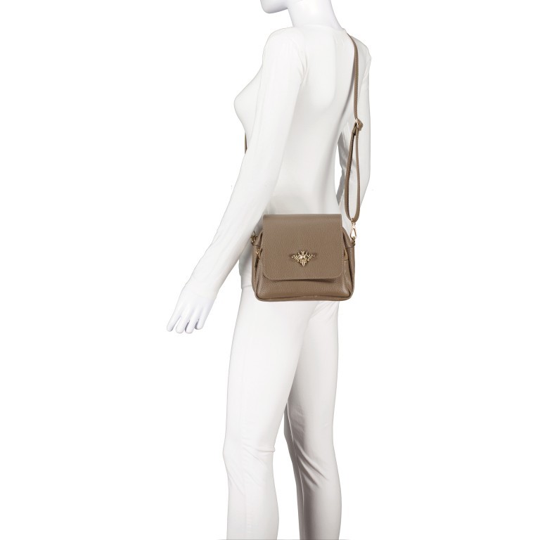 Umhängetasche Taupe, Farbe: taupe/khaki, Marke: Hausfelder Manufaktur, EAN: 4065646012806, Abmessungen in cm: 20.5x19x8, Bild 5 von 6