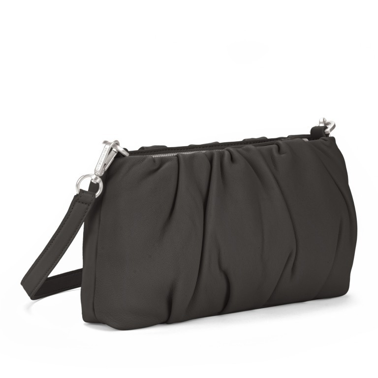 Umhängetasche / Clutch Soft Volume Lina Silky Leather Black, Farbe: schwarz, Marke: Les Visionnaires, EAN: 4262371043505, Abmessungen in cm: 28x14x4, Bild 2 von 4