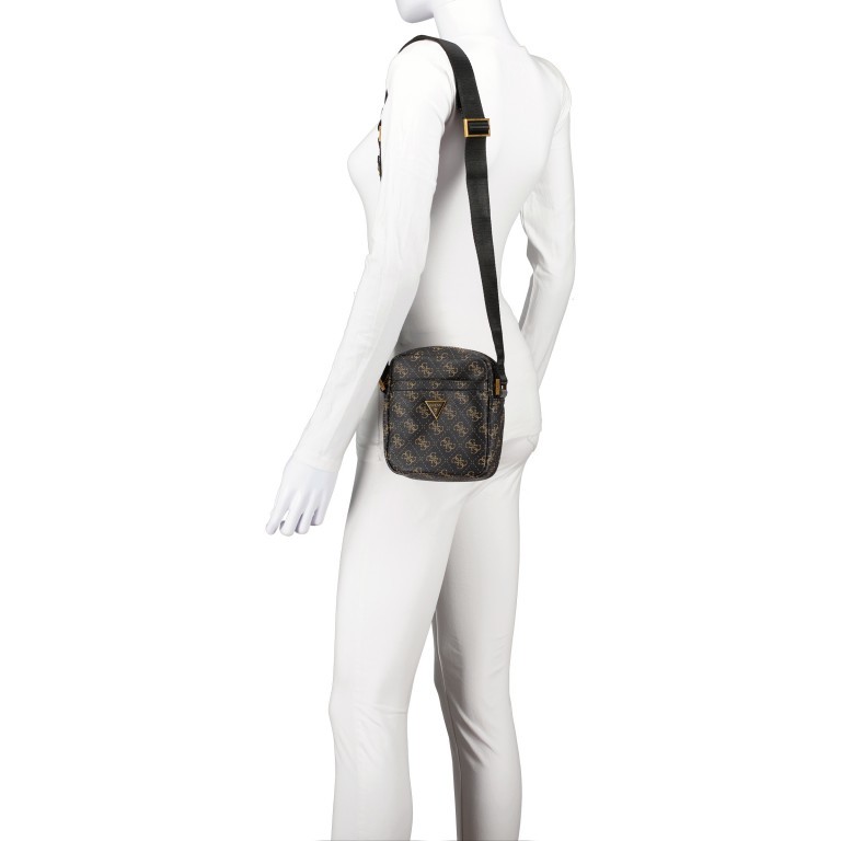 Umhängetasche Vezzola Smart Crossbag, Farbe: schwarz, braun, Marke: Guess, Abmessungen in cm: 14x17x6, Bild 4 von 6