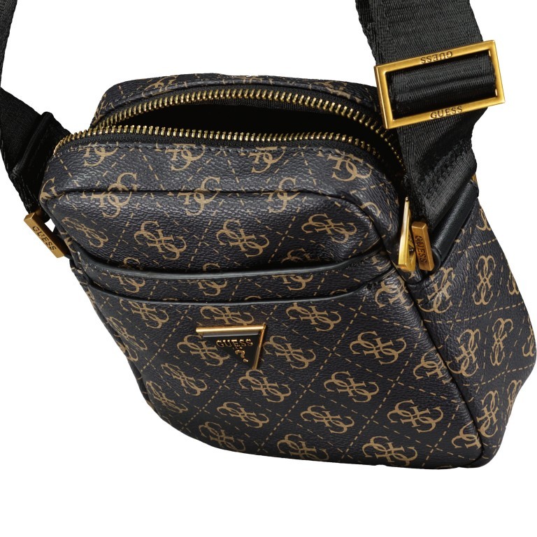 Umhängetasche Vezzola Smart Crossbag, Farbe: schwarz, braun, Marke: Guess, Abmessungen in cm: 14x17x6, Bild 6 von 6