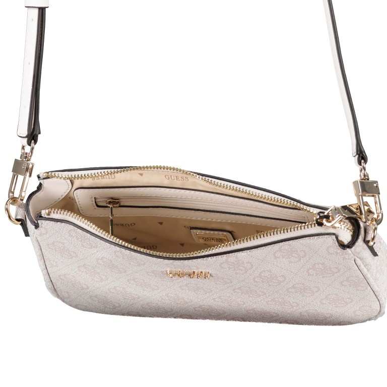 Umhängetasche Noelle Double Pouch Crossbody S Latte Logo, Farbe: beige, Marke: Guess, EAN: 0190231710691, Abmessungen in cm: 24x14x4, Bild 7 von 7