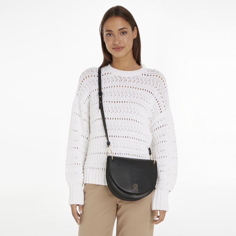 Umhängetasche Chic Saddle Bag Black, Farbe: schwarz, Marke: Tommy Hilfiger, EAN: 8720644248560, Abmessungen in cm: 23.5x19.5x7.5, Bild 3 von 4