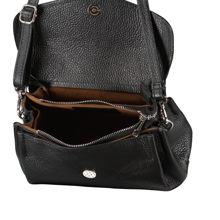 Umhängetasche mit austauschbaren Riemen und Silberfittings Camel, Farbe: cognac, Marke: Hausfelder Manufaktur, EAN: 4065646017856, Abmessungen in cm: 23x13x11, Bild 6 von 6