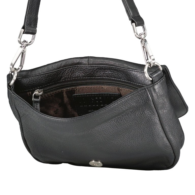 Umhängetasche Nappa, Farbe: schwarz, blau/petrol, beige, weiß, Marke: Hausfelder Manufaktur, Abmessungen in cm: 22x15.5x4.5, Bild 8 von 8
