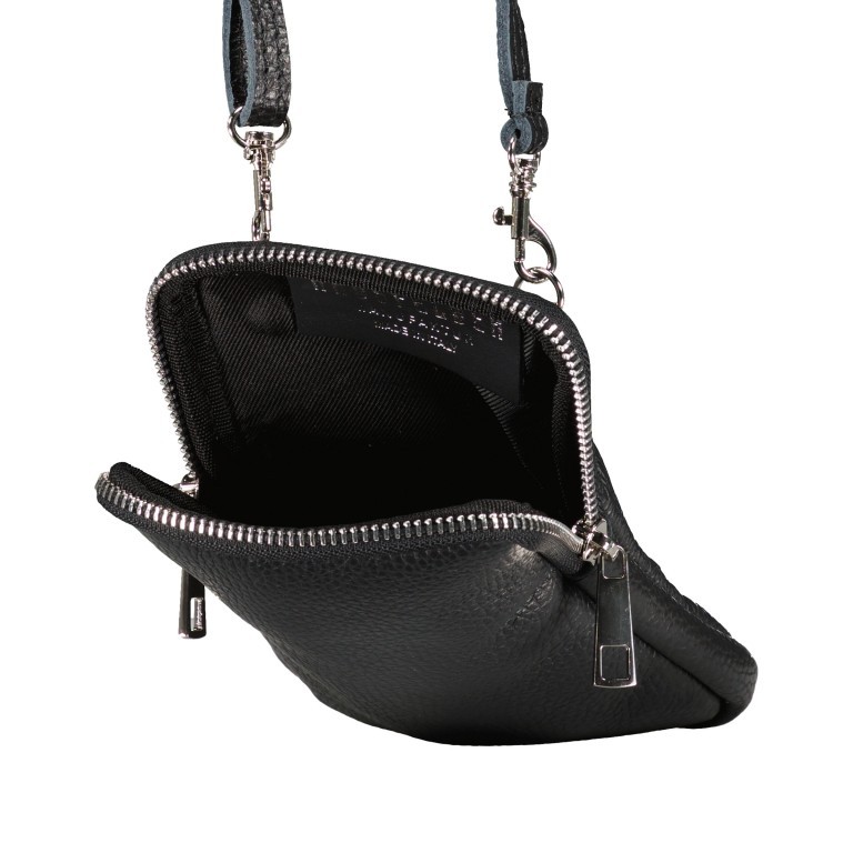 Umhängetasche / Handytasche mit austauschbaren Riemen und Silberfittings, Marke: Hausfelder Manufaktur, Abmessungen in cm: 11x17.5x2, Bild 6 von 6