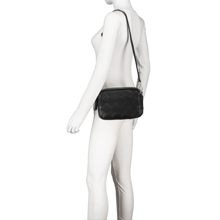 Umhängetasche Weave Emily Silky Leather Black, Farbe: schwarz, Marke: Les Visionnaires, EAN: 4262415526780, Abmessungen in cm: 24x16x6.3, Bild 6 von 9
