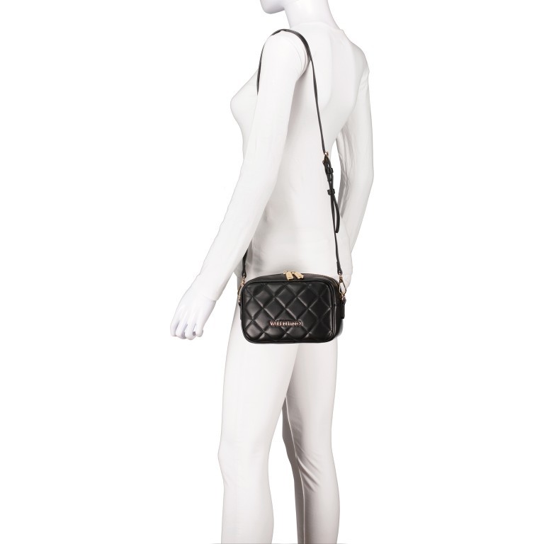 Umhängetasche Ocarina Camera Bag Relove Recycle, Farbe: schwarz, beige, Marke: Valentino Bags, Abmessungen in cm: 20.5x13x7.5, Bild 4 von 6