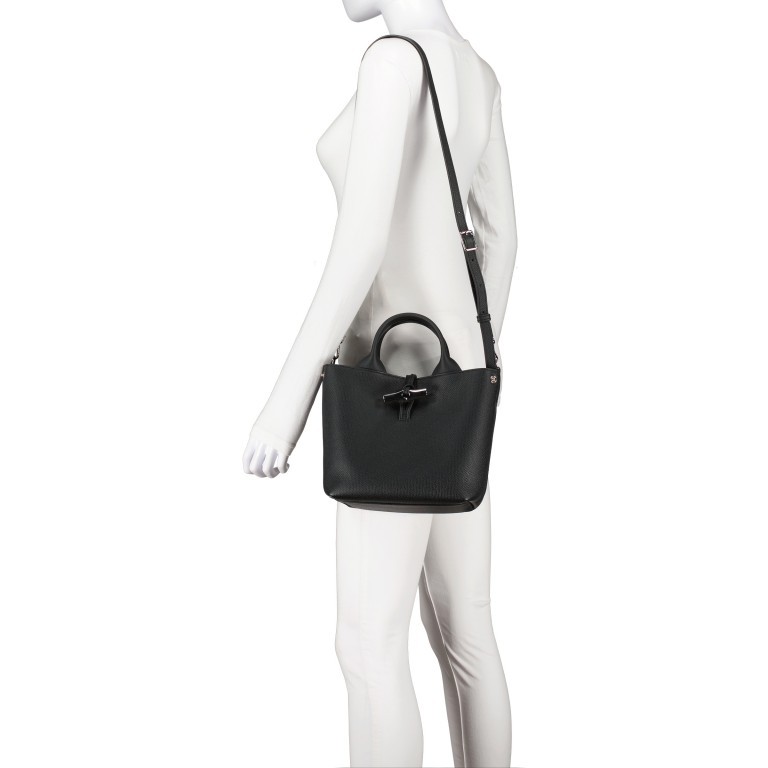 Handtasche Roseau S variabel in der Form, Farbe: schwarz, grau, braun, beige, Marke: Longchamp, Abmessungen in cm: 20x20x13.5, Bild 6 von 9