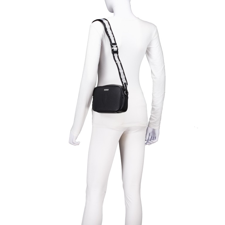 Umhängetasche Bel Crossbody, Farbe: schwarz, grün/oliv, Marke: HUGO, Abmessungen in cm: 20.5x13x6.5, Bild 4 von 6