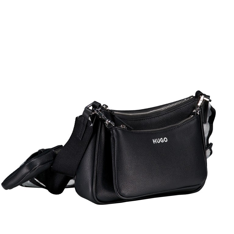 Umhängetasche Bel Multi Crossbag, Farbe: schwarz, grün/oliv, Marke: HUGO, Abmessungen in cm: 23x15.5x6, Bild 2 von 6