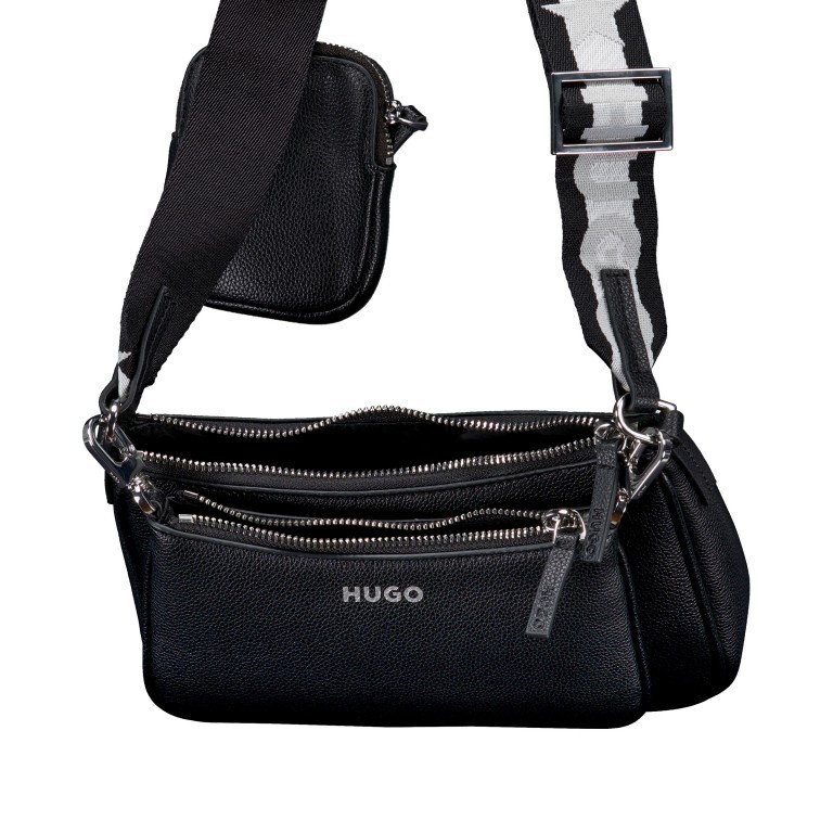 Umhängetasche Bel Multi Crossbag, Farbe: schwarz, grün/oliv, Marke: HUGO, Abmessungen in cm: 23x15.5x6, Bild 6 von 6