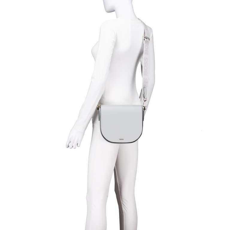Umhängetasche Alyce Flap Xbody, Farbe: schwarz, grau, beige, Marke: BOSS, Abmessungen in cm: 23x19x9, Bild 6 von 7