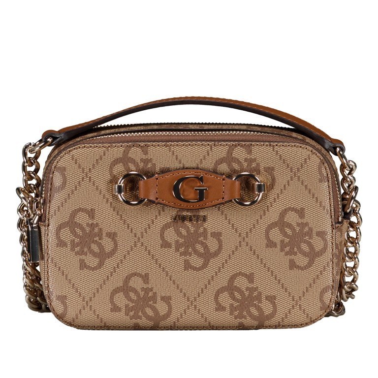 Umhängetasche Izzy, Farbe: anthrazit, cognac, Marke: Guess, Abmessungen in cm: 20x13x7, Bild 1 von 6