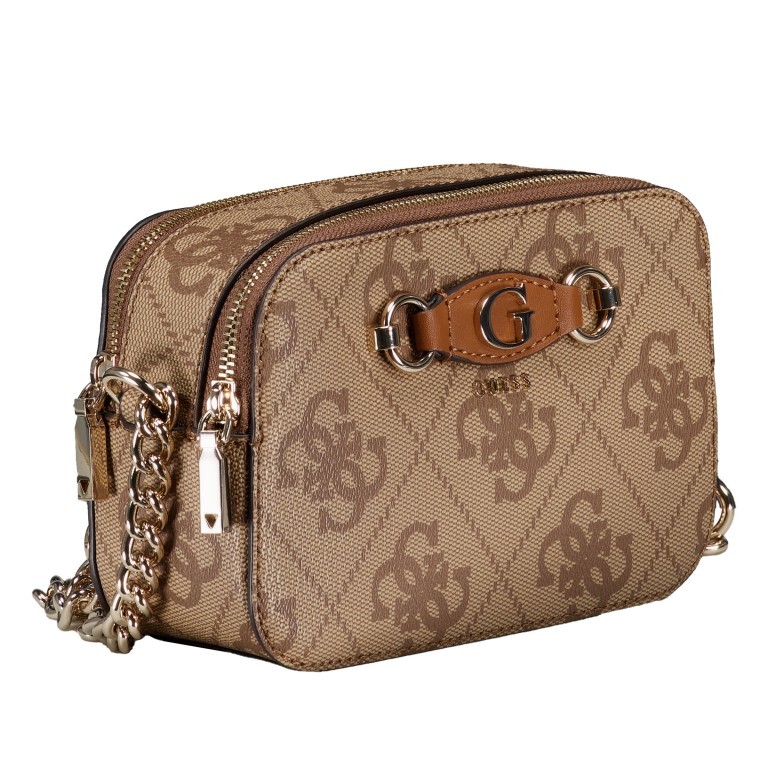 Umhängetasche Izzy, Farbe: anthrazit, cognac, Marke: Guess, Abmessungen in cm: 20x13x7, Bild 2 von 6