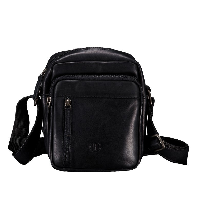 Umhängetasche Oil pull up, Farbe: schwarz, braun, cognac, Marke: Hausfelder Manufaktur, Abmessungen in cm: 17x21x7.5, Bild 1 von 6