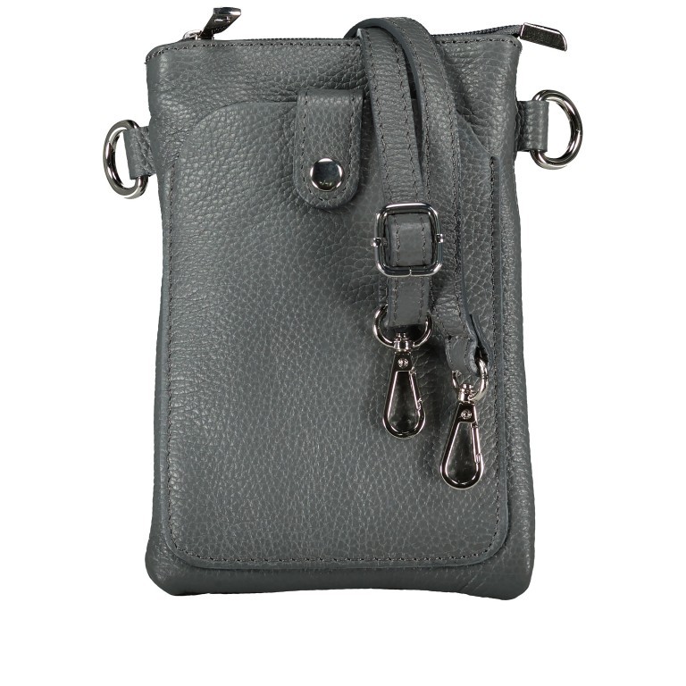 Umhängetasche / Handytasche mit Silberfittings, Marke: Hausfelder Manufaktur, Abmessungen in cm: 14.5x21x1.7, Bild 1 von 6